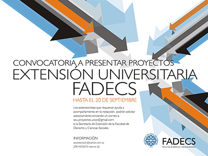 CONVOCAN A EXTENSIONISTAS A PRESENTAR PROYECTOS EN LA FADECS